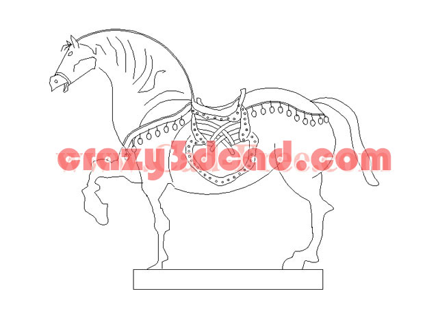 Horse Sculpture CAD Blocks